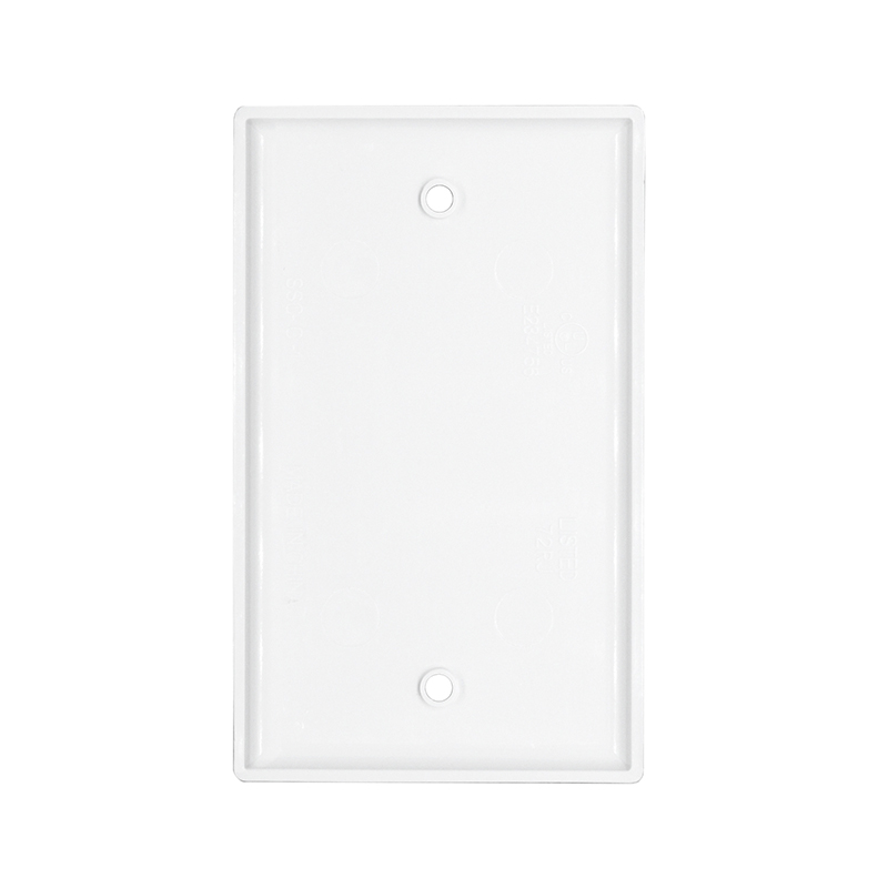 Back side of 1-Gang White Blank Wall Plate Cover SSC-C-1