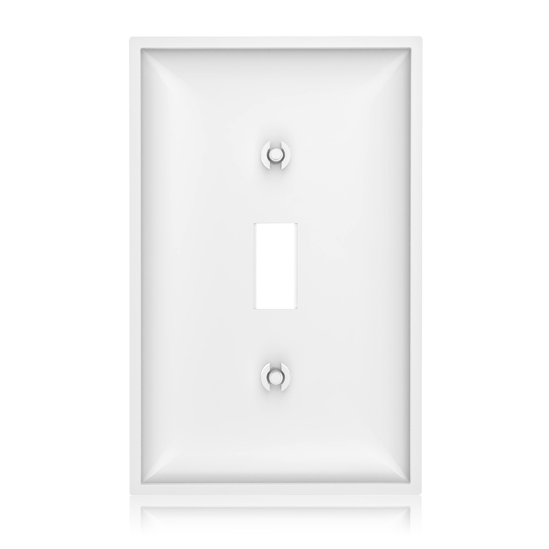 Back side of 1-Gang White Toggle Wall Plate SSC-ST-1-1