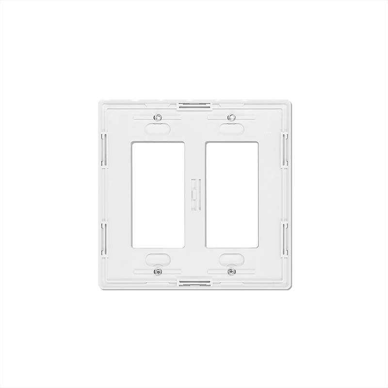 Back side of 2-Gang Screwless White Decorative Wall Plate FW-SL02