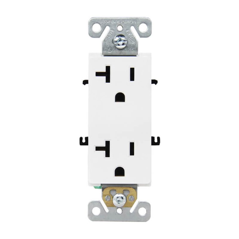 Faith Electric UL Listed 20 Amp 125V Self-Grounding Decorative Duplex Receptacle, SSRE-4-1