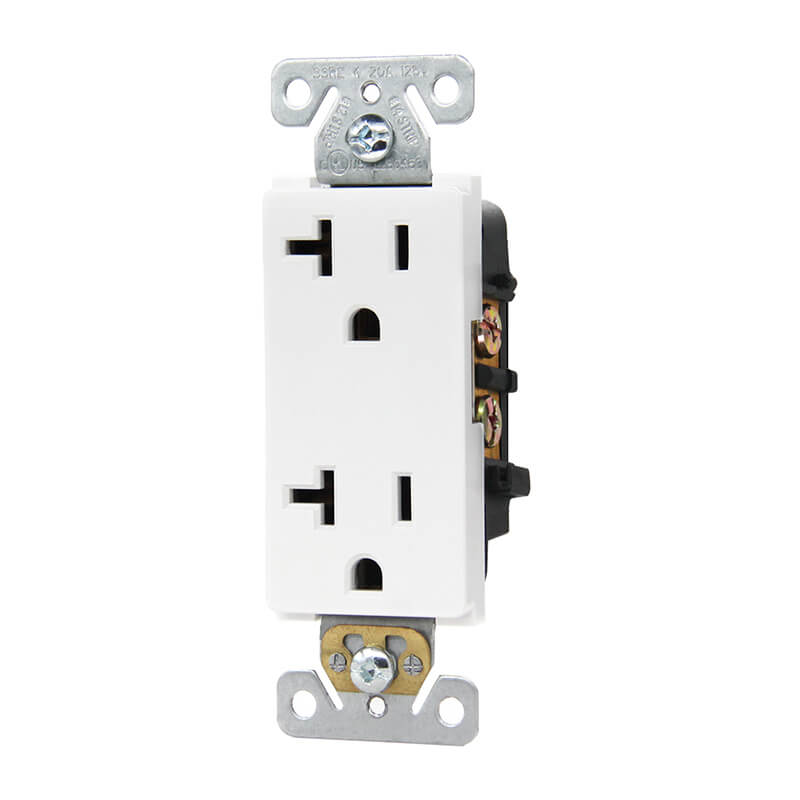 Faith Electric UL Listed 20 Amp 125V Self-Grounding Decorative Duplex Receptacle, SSRE-4-2