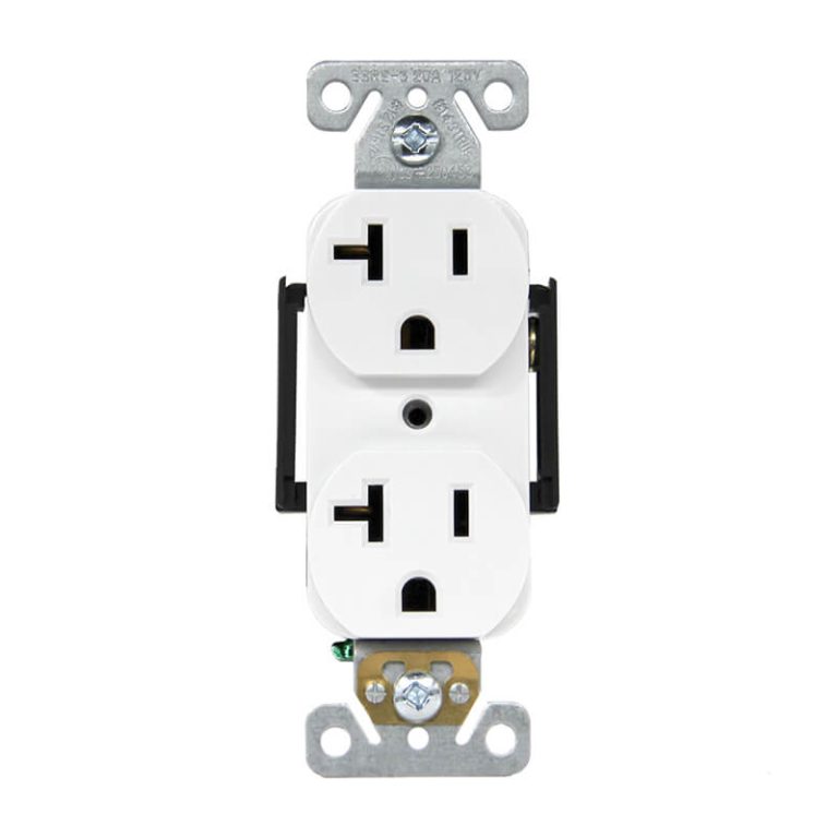 Faith Electric UL Listed 20 Amp 125V Self-Grounding Standard Duplex Receptacle, SSRE-3-1