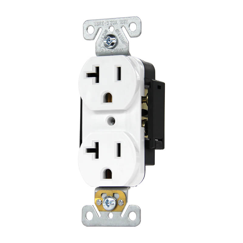 Faith Electric UL Listed 20 Amp 125V Self-Grounding Standard Duplex Receptacle, SSRE-3-2