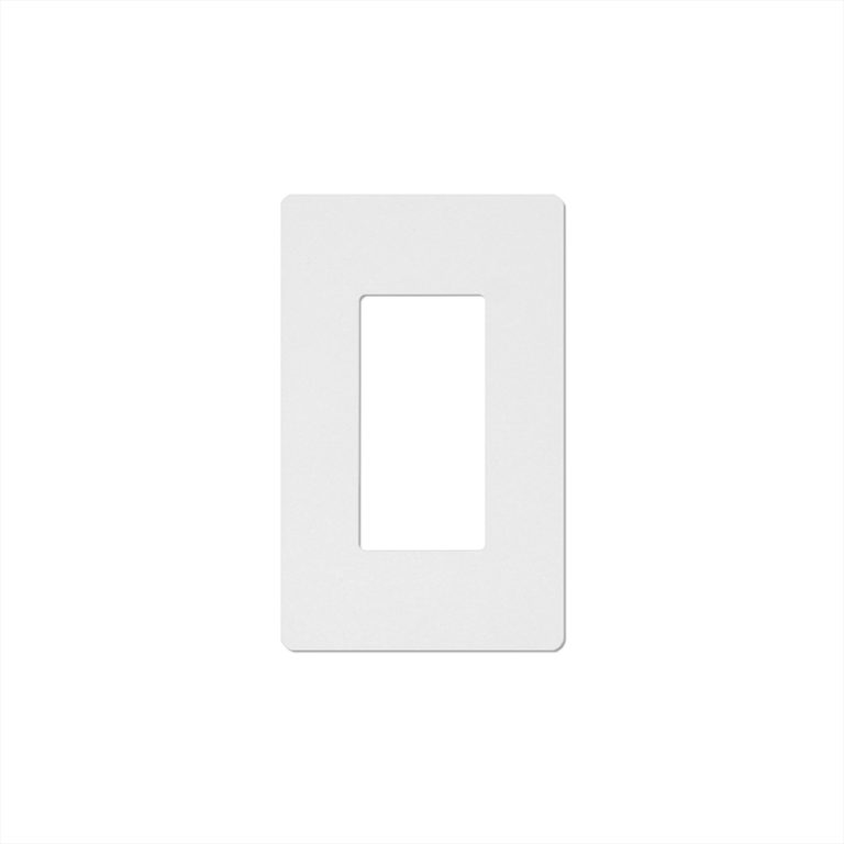 Front close-up of 1-Gang Screwless White Decorative Wall Plate FW-SL01