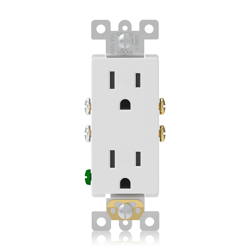 Front close-up of SSRE-1 15A Duplex Receptacle